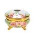 Antique Bavarian Hair Receiver Powder Trinket Box Hand Painted Pink Roses Victorian Vintage Vanity Shabby Cottage Boudoir