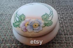 Antique Bavarian Porcelain Powder Box ZSandCo Floral Trinket Holder