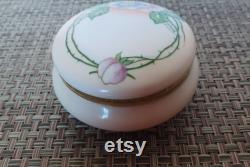 Antique Bavarian Porcelain Powder Box ZSandCo Floral Trinket Holder