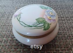 Antique Bavarian Porcelain Powder Box ZSandCo Floral Trinket Holder