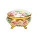Antique Bavarian Powder Trinket Box Hand Painted Pink Roses Victorian Vintage Vanity Shabby Cottage Boudoir