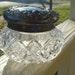 Antique Brilliant Cut Glass Vanity Dresser Jar Or Powder Box With A Mandel Brothers Sterling Silver Floral Lid That Is Hallmarked MY