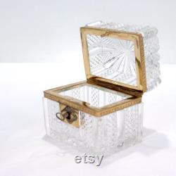 Antique Charles X French Cut Glass Casket
