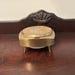 Antique Cosmetic Loose Powder Footed Music Box Floral Mirror and Powder Puff