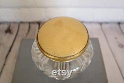 Antique Crystal Powder Jar Vintage Vanity Dresser Decor