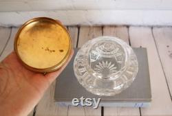 Antique Crystal Powder Jar Vintage Vanity Dresser Decor