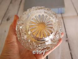 Antique Crystal Powder Jar Vintage Vanity Dresser Decor