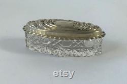 Antique Cut Crystal Box With Silver Lid. Hallmarked Chester 1908