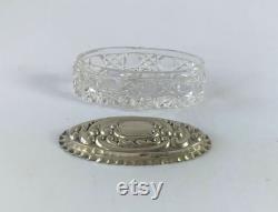 Antique Cut Crystal Box With Silver Lid. Hallmarked Chester 1908