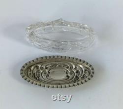 Antique Cut Crystal Box With Silver Lid. Hallmarked Chester 1908