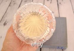 Antique Cut Crystal Powder Jar with Sterling Silver Lid Vintage Vanity Decor