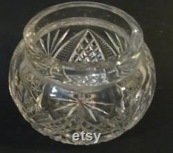 Antique Cut Glass Powder Jar with Floral Silver Lid and Monogram, Vanity Dresser Jar Dressing Table Jar Vanity Decor, Monogrammed Powder Jar