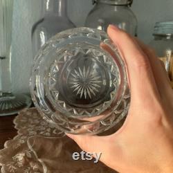 Antique Cut Glass Powder Jar with Repouse Lid Featuring an Art Nouveau Woman