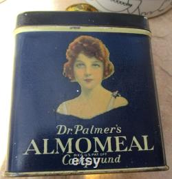 Antique Deco Era Advertising Powder Tin Dr Palmers Almomeal Compound circa 1900-20s