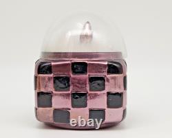 Antique Deco Germany blown glass powder box withPuff and Cover 4''H