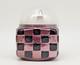 Antique Deco Germany blown glass powder box withPuff and Cover 4''H