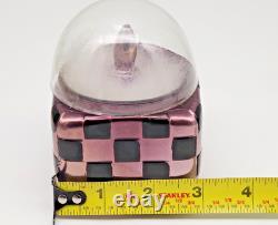 Antique Deco Germany blown glass powder box withPuff and Cover 4''H