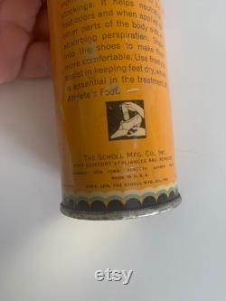 Antique Dr. Scholl's Soap Powder Tin Canister 1915 and 1939 Home Collectible Hygiene Memorabilia