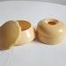 Antique Dubarry Pyralin Celluloid Light Cream Yellow Powder Jar and Hair Receiver - Vintage 1910s 1920s Style Vanity Boudoir Make Up Storage
