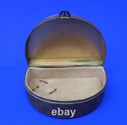 Antique E & JB Empire Art Gold Jeweled Ornate Brass Powder Trinket Vanity Box
