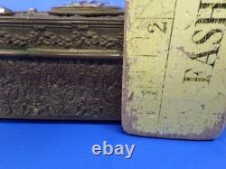 Antique E & JB Empire Art Gold Jeweled Ornate Brass Powder Trinket Vanity Box
