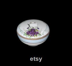 Antique E W Donath Studio Bavaria Hand painted Violets Hair Receiver