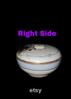 Antique E W Donath Studio Bavaria Hand painted Violets Hair Receiver