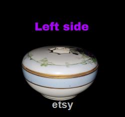 Antique E W Donath Studio Bavaria Hand painted Violets Hair Receiver