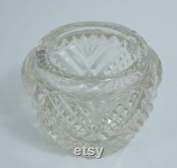 Antique Edwardian Sterling Enamel Pansy Floral Glass Powder Jar Vintage Art Nouveau
