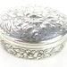 Antique Engraved Sterling Silver Box, Floral Repousse Powder or Trinket Holder by Howard and Co NY 1800s Victorian Vanity