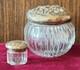 Antique F&B 925 Sterling & Glass Trinket Box Jar & Large Sterling/Fine Powder
