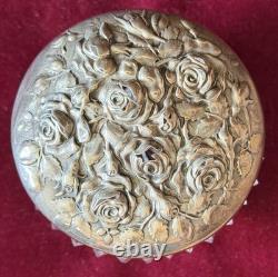 Antique F&B 925 Sterling & Glass Trinket Box Jar & Large Sterling/Fine Powder