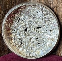 Antique F&B 925 Sterling & Glass Trinket Box Jar & Large Sterling/Fine Powder