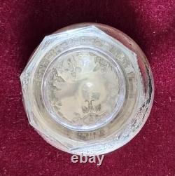 Antique F&B 925 Sterling & Glass Trinket Box Jar & Large Sterling/Fine Powder