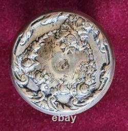 Antique F&B 925 Sterling & Glass Trinket Box Jar & Large Sterling/Fine Powder