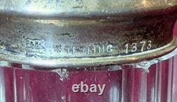 Antique F&B 925 Sterling & Glass Trinket Box Jar & Large Sterling/Fine Powder