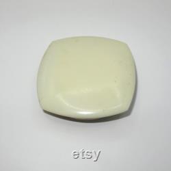 Antique Face Powder Box Vanity Accessory with Mirror Metal Floral Mandala Decorated Lid 1960s