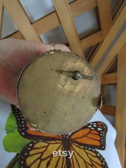 Antique Footed Powder Music Box Aluminum Metal Trinket Vanity Victorian Top Works.