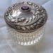 Antique Foster and Bailey Sterling Silver Repousse Filigree Crystal Powder Jar