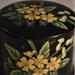 Antique French Chinoiserie Powder Box and Swan Down Powder Puff