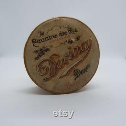 Antique French Dorina Poudre de Riz Adherente Face Powder Box Dorin Paris Vanity Storage Make-Up Theatre Stage Make-Up