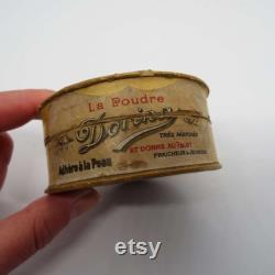 Antique French Dorina Poudre de Riz Adherente Face Powder Box Dorin Paris Vanity Storage Make-Up Theatre Stage Make-Up