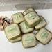 Antique French Face Powder Box (1) Cardboard Brocante Box, Nymphea Paris, Collectible Green and Gold
