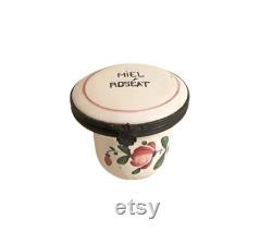 Antique French Faience Apothecary Box Miel Roseat 18th Century Roses Hand Painted Veuve Perrin Sceaux Strasbourg