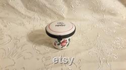 Antique French Faience Apothecary Box Miel Roseat 18th Century Roses Hand Painted Veuve Perrin Sceaux Strasbourg