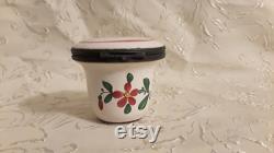 Antique French Faience Apothecary Box Miel Roseat 18th Century Roses Hand Painted Veuve Perrin Sceaux Strasbourg