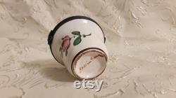 Antique French Faience Apothecary Box Miel Roseat 18th Century Roses Hand Painted Veuve Perrin Sceaux Strasbourg