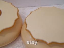 Antique French Ivory Dresser Set from 1920s, Vintage Celluloid USED set of hand mirror, cuticle blade, hair receiver, powder box, make up