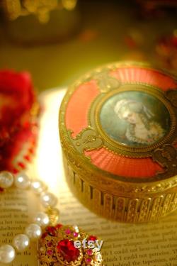 Antique French Marie Antoinette Guilloche Powder Jar