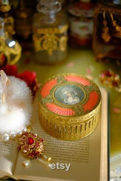 Antique French Marie Antoinette Guilloche Powder Jar